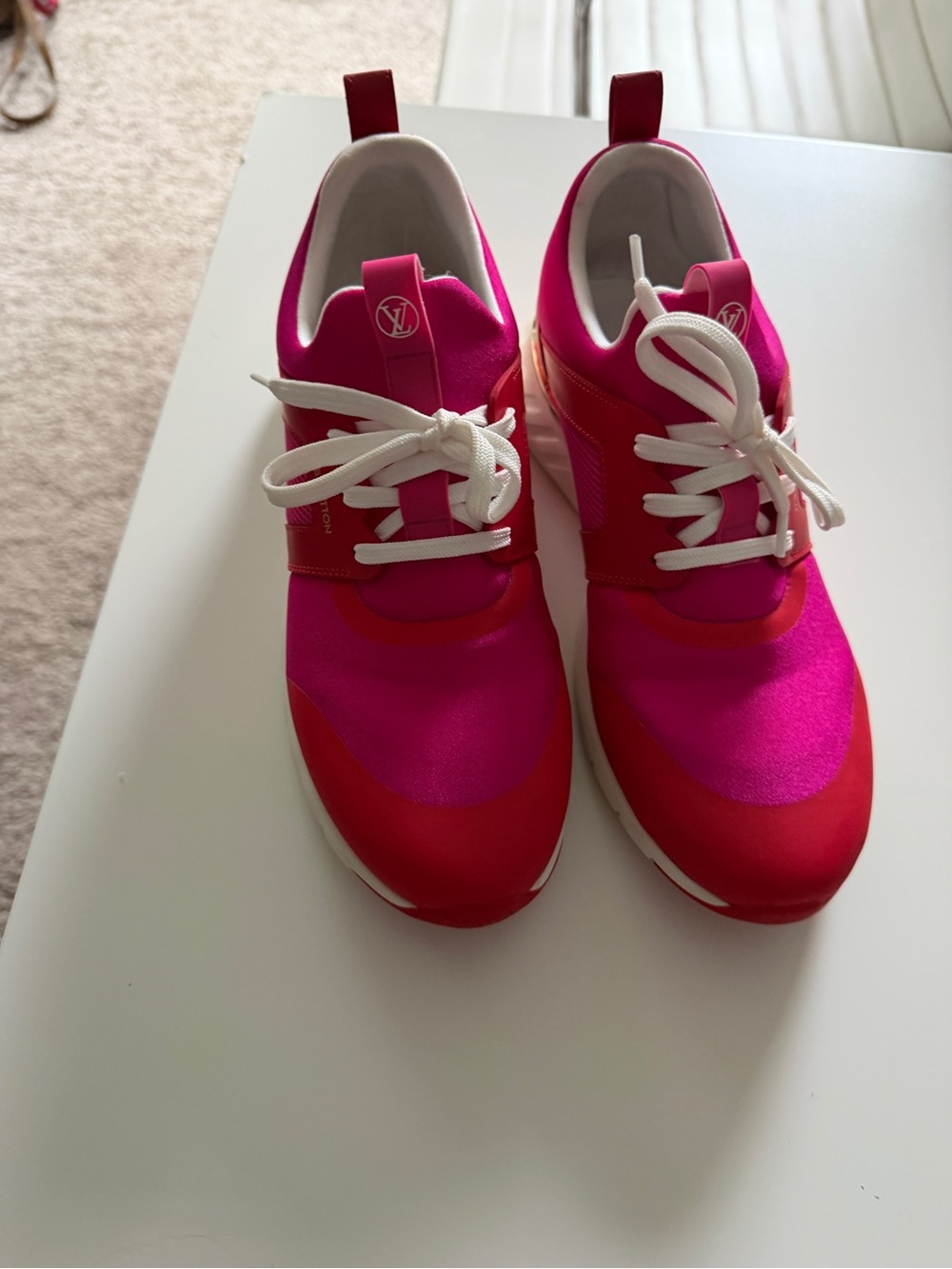 Louis Vuitton Fuchsia and Red Slip-On Runner Sneakers